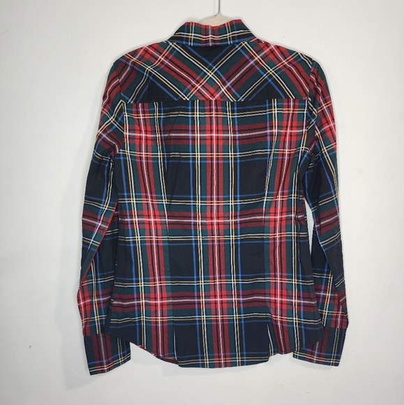 NWT J. Crew Perfect Shirt Womens 2 Stewart Plaid Fall Button Front Collar Shirt - Picture 12 of 13
